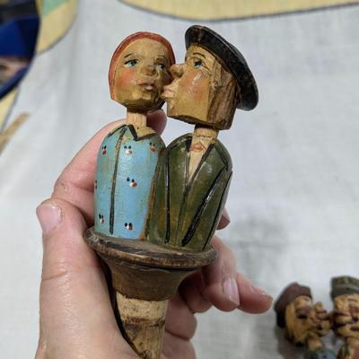 Collection of 5 ANRI Hand Carved Bottle Stoppers