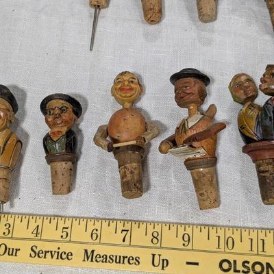 Collection of 5 ANRI Hand Carved Bottle Stoppers