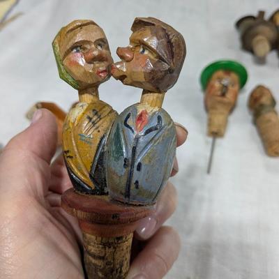 Collection of 5 ANRI Hand Carved Bottle Stoppers