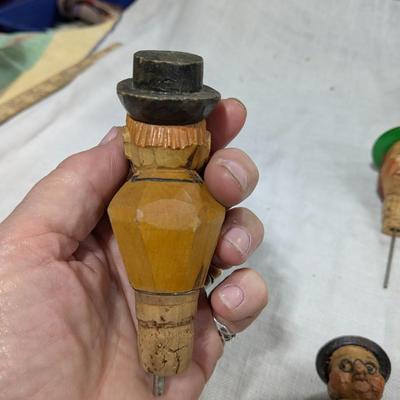 Collection of 5 ANRI Hand Carved Bottle Stoppers