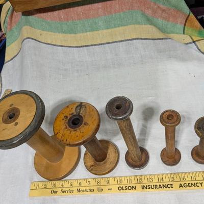 Collection of 5 Antique Spools
