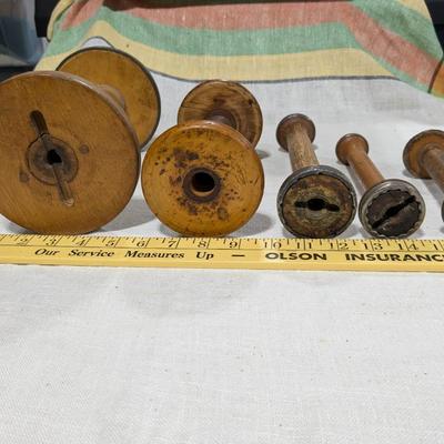 Collection of 5 Antique Spools