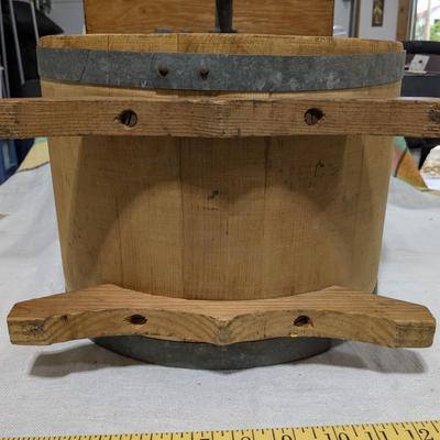 Antique No 1 New Style White Cedar Cylinder Butter Churn