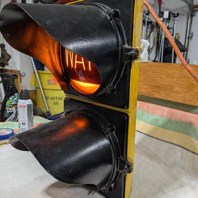 Authentic GE Wait Walk Crossing Street Sign