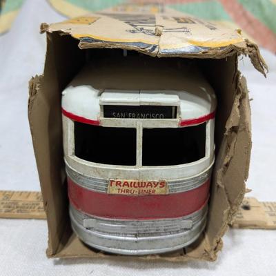 1955 Trailways Bus Plastic and Metal w/ Box