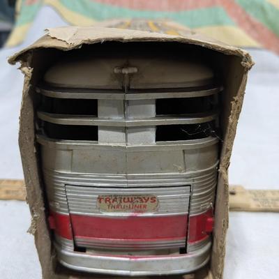 1955 Trailways Bus Plastic and Metal w/ Box