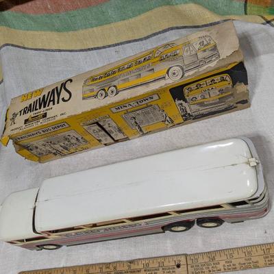 1955 Trailways Bus Plastic and Metal w/ Box