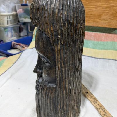 Jamaican Vintage Wood Carving of Bearded Jamaican Man