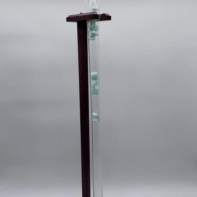 Full Yard of Ale Glass w/Wooden Stand