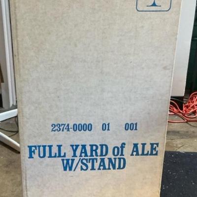 Full Yard of Ale Glass w/Wooden Stand