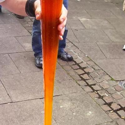 Full Yard of Ale Glass w/Wooden Stand