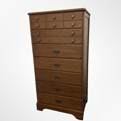 Vintage Berg Maple Highboy Dresser