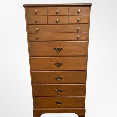 Vintage Berg Maple Highboy Dresser