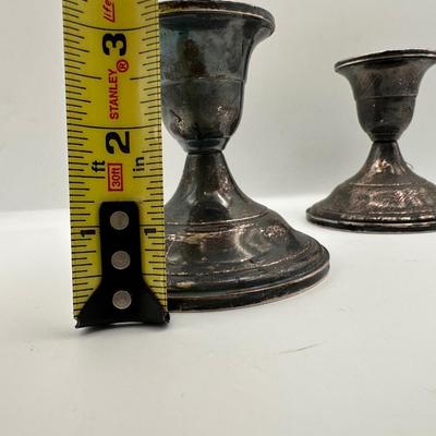 Pair of Fisher Sterling Weighted Candle Holders