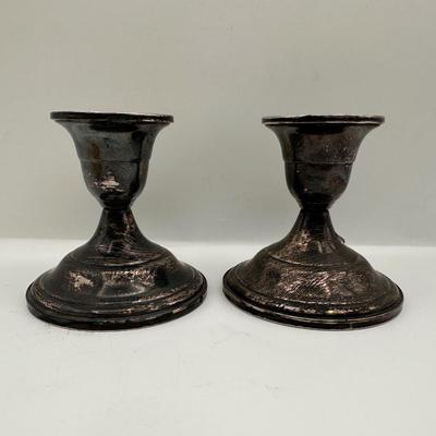 Pair of Fisher Sterling Weighted Candle Holders