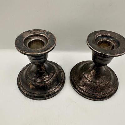 Pair of Fisher Sterling Weighted Candle Holders