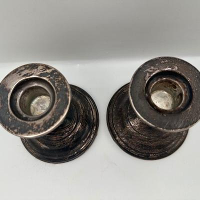 Pair of Fisher Sterling Weighted Candle Holders