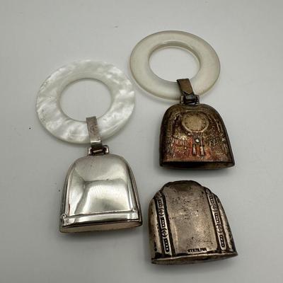 Set of Vintage Sterling Baby Rattles
