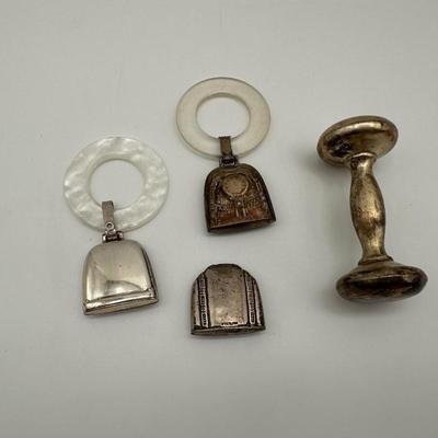 Set of Vintage Sterling Baby Rattles