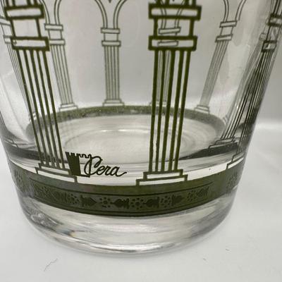 Mid-Century Cera Glass Tumblers with 22 Karat Gold Decorations