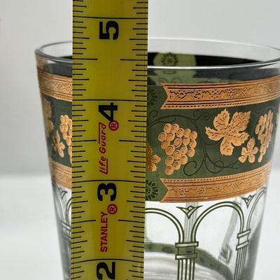 Mid-Century Cera Glass Tumblers with 22 Karat Gold Decorations