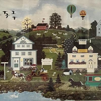 Jane Wooster Scott Signed Lithograph Down Memory Lane, print, signed, limited print 35” x 22”