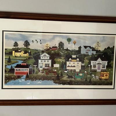 Jane Wooster Scott Signed Lithograph Down Memory Lane, print, signed, limited print 35” x 22”