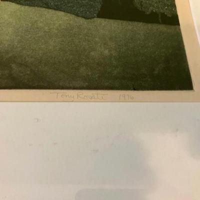 Tony Rosati Etching Signed Limited Rare Colored 33”w x 27”h