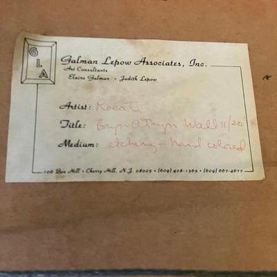 Tony Rosati Etching Signed Limited Rare Colored 33”w x 27”h