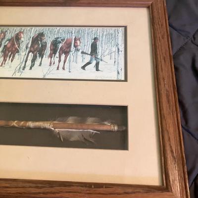Rare Bev Doolittle "The Forest Has Eyes" Signed Print with Authentic Arrow – Framed Western Camouflage Masterpiece