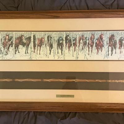 Rare Bev Doolittle "The Forest Has Eyes" Signed Print with Authentic Arrow – Framed Western Camouflage Masterpiece