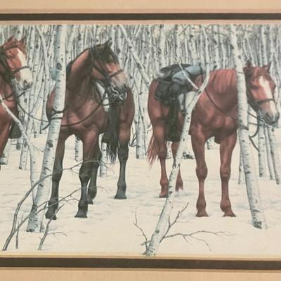 Rare Bev Doolittle "The Forest Has Eyes" Signed Print with Authentic Arrow – Framed Western Camouflage Masterpiece