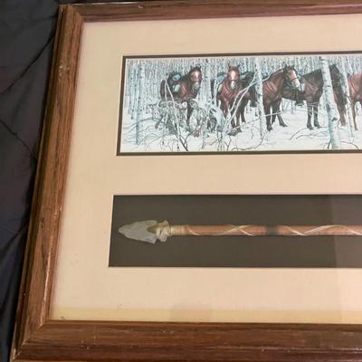 Rare Bev Doolittle "The Forest Has Eyes" Signed Print with Authentic Arrow – Framed Western Camouflage Masterpiece