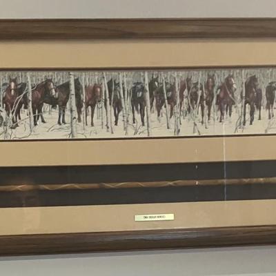 Rare Bev Doolittle "The Forest Has Eyes" Signed Print with Authentic Arrow – Framed Western Camouflage Masterpiece