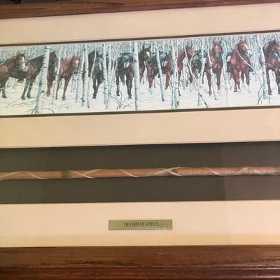 Rare Bev Doolittle "The Forest Has Eyes" Signed Print with Authentic Arrow – Framed Western Camouflage Masterpiece