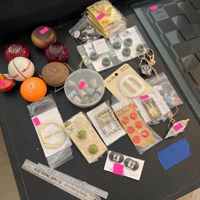 Sale Photo Thumbnail #10: Ford Glass checker board,YoYo’s , thimbles, buttons and more.