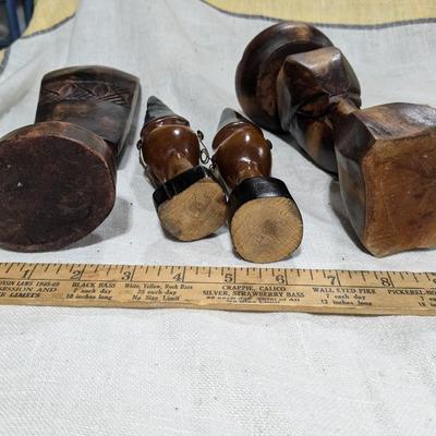 Collection of 4 Jamaican Wood Sculptures