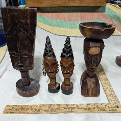 Collection of 4 Jamaican Wood Sculptures