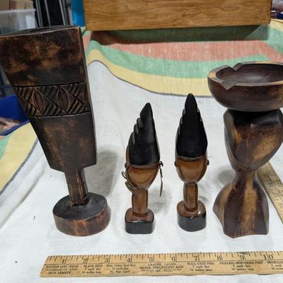 Collection of 4 Jamaican Wood Sculptures