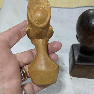 Collection of 4 African and Jamaican Tribal Art Sculptures