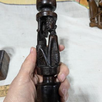 Collection of 4 African and Jamaican Tribal Art Sculptures