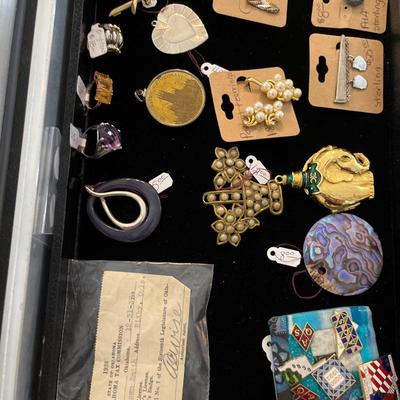 Sale Photo Thumbnail #22: 925 Jewelry, Earrings, Rings, Vintage Elephant Bottle, Pins,