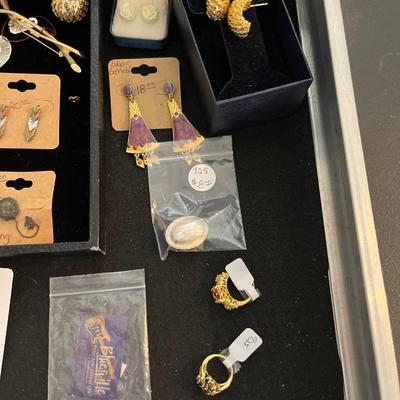 Sale Photo Thumbnail #23: 925 Jewelry, Earrings, Rings, Vintage Elephant Bottle, Pins,