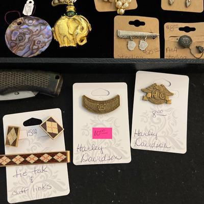 Sale Photo Thumbnail #26: 925 Jewelry, Earrings, Rings, Vintage Elephant Bottle, Pins,