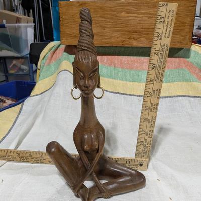 Hand Carved Meditative Woman Pose Sculpture