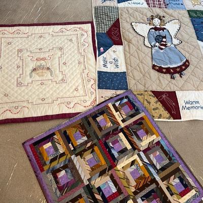 Sale Photo Thumbnail #28: Three Lap Quilts, One is made of Ties, Needle work.