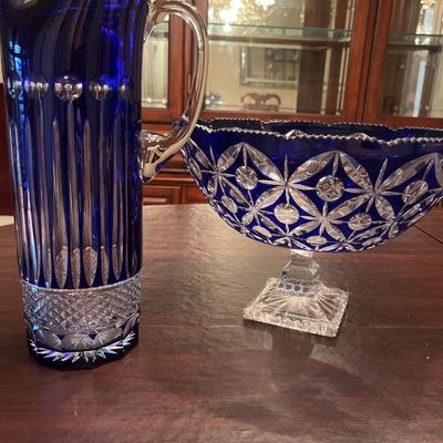 Sale Photo Thumbnail #35: Ajka Crystal Pitcher, and Italy Bowl