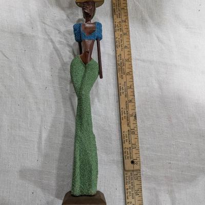 Hand Carved Stick Figure of Woman in Sand Dress