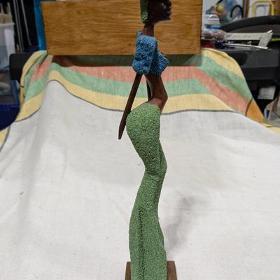 Hand Carved Stick Figure of Woman in Sand Dress