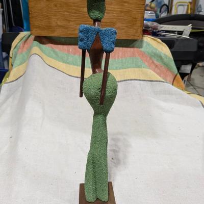 Hand Carved Stick Figure of Woman in Sand Dress